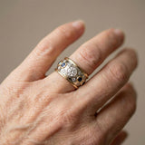 Vintage Gold Inlay Zirconia Ring