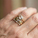 Lily - Vintage Gold and Zirconia Ring Set