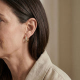 Gold Cross Zirconia Hoop Earrings