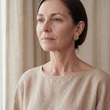 Gold Leaf White Opal Stud Earrings