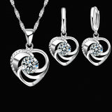 Sterling Silver Heart Necklace and Earrings
