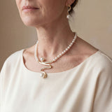 Natural Pearl Necklace + Earring Set