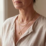 Classic Gold Layered Necklace with Pendant Design