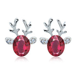 Festive Reindeer Crystal Stud Earrings