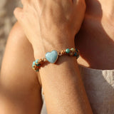 Amazonite Braided Heart Bracelet