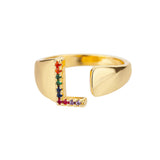 Gold Personalised Letter Ring (Adjustable)