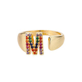 Gold Personalised Letter Ring (Adjustable)