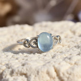 Aquamarine Heart-Detail Statement Ring