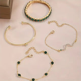 Pure Emerald Bracelet Set