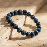 Blue Tiger's Eye Beaded Bracelet