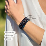 Blue Tiger's Eye Beaded Bracelet