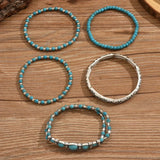 Boho Bracelet Set with Turquoise Beads