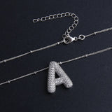 Bubble letter initial necklace set