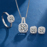 Exclusive White Gold Aria Square Radiant Set