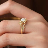 Golden Wrapped Flower Ring