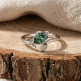 Green Crystalline Floral Ring