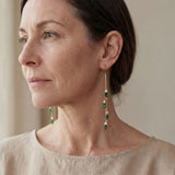Green Rain Tassel Earrings