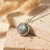 Labradorite Sphere Pendant Necklace