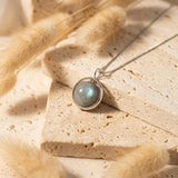 Labradorite Sphere Pendant Necklace