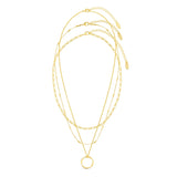 Open Circle Three Row Necklace