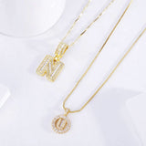 Pave Letter Initial Necklace Set