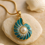 Pearl Blue Shell Necklace