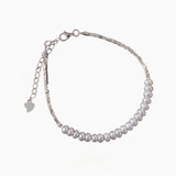 Grey Pearl Row Bracelet