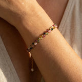 Rainbow Tourmaline Beaded Bracelet