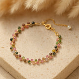 Rainbow Tourmaline Beaded Bracelet