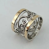 Retro Hollowed Out Two Tone Ring