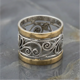 Retro Hollowed Out Two Tone Ring