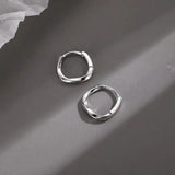 Sterling Silver Round Inlaid Earrings
