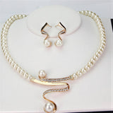 Elegant Wave Pearl Jewellery Set