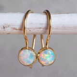 White Opal Vintage Earrings