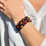Tri-Color Tiger's Eye Beaded Bracelet