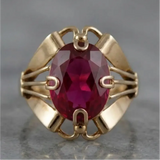 Vintage Golden Garnet Zirconia Ring