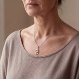 Silver Twisted Drop Pendant Necklace