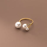 Adjustable Triple Freshwater Pearl Ring S925 Silver