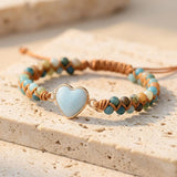 Amazonite Braided Heart Bracelet