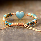 Amazonite Braided Heart Bracelet