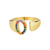 Gold Personalised Letter Ring (Adjustable)