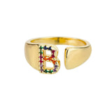 Gold Personalised Letter Ring (Adjustable)