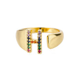 Gold Personalised Letter Ring (Adjustable)