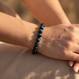 Blue Tiger's Eye Beaded Bracelet