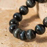 Blue Tiger's Eye Beaded Bracelet