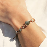 Braided Jasper & Labradorite Cord Bracelet