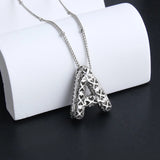 Bubble letter initial necklace set