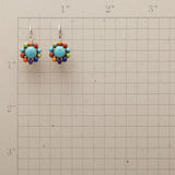 Chic Multi-Coloured Turquoise Hoop Earrings