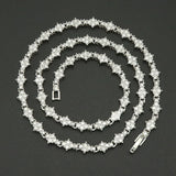 Classic Cluster Tennis Necklace