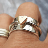 Vintage Silver Golden Heart Ring